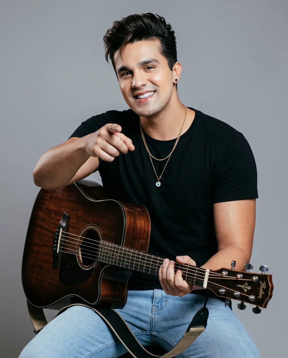 Resultado criado com o prompt Músico com violão acústico