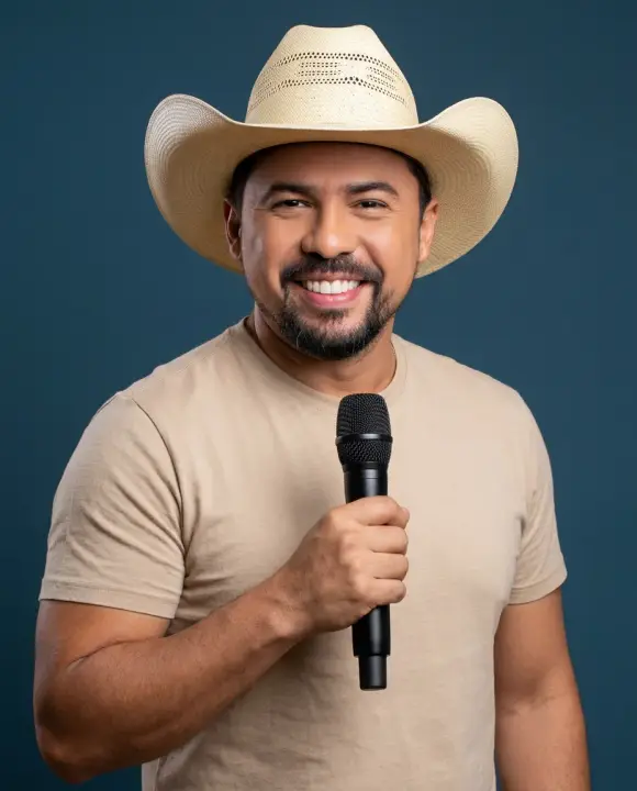 Resultado do prompt: Cantor sertanejo com chapéu de palha