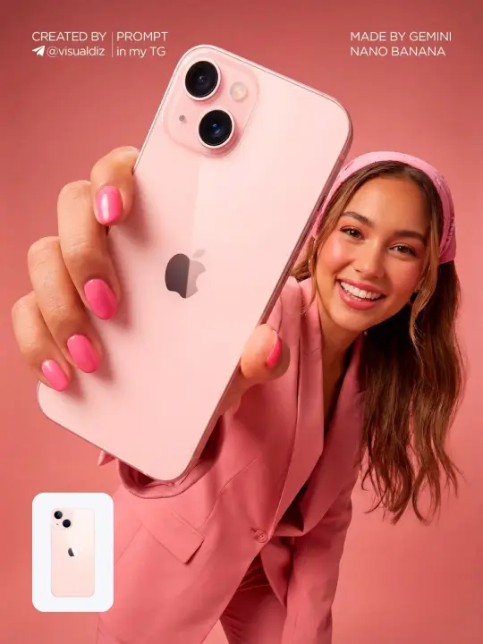 Resultado do prompt: Campanha Rosa com Smartphone e Modelo